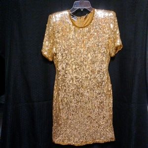 Vintage gold sequin party dress